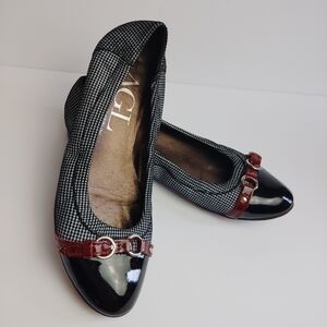 AGL Attilio Giusti Leombruni Monika Ballet Flat Black White Houndstooth 38 (8)
